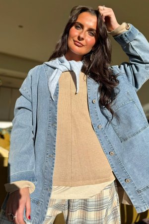 Jonti Knit Neckerchief Light Denim Marl